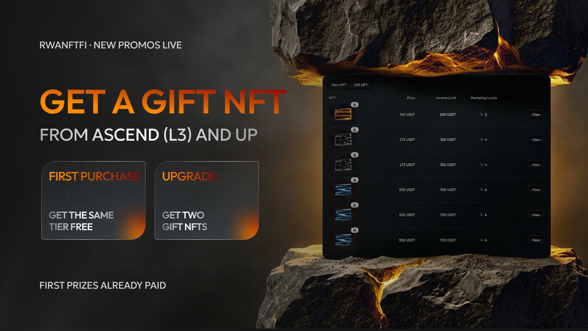 First Purchase & Upgrade NFT - Get a Gift
